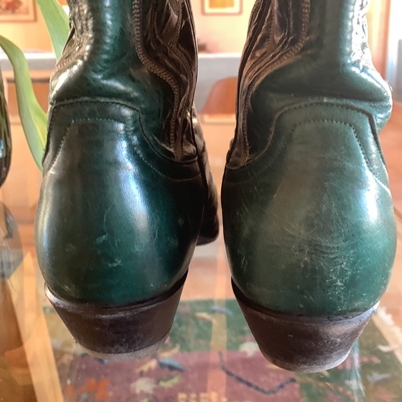 💚Vintage green(w/purple & light pink stitching- RIGHT!?) Larry Mahan ,El Paso💚 - Picture 8 of 14